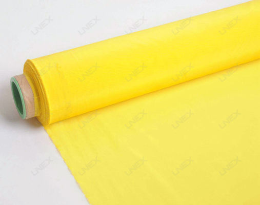 Malla amarilla blanca el 136cm de la impresión de pantalla de seda del poliéster de 365 micrones